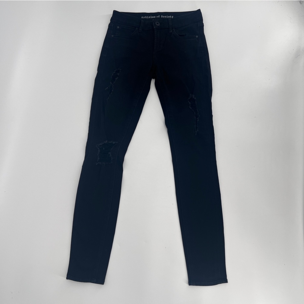 Articles Of Society Black Distressed Skinny Jeans Size 24 Women’s